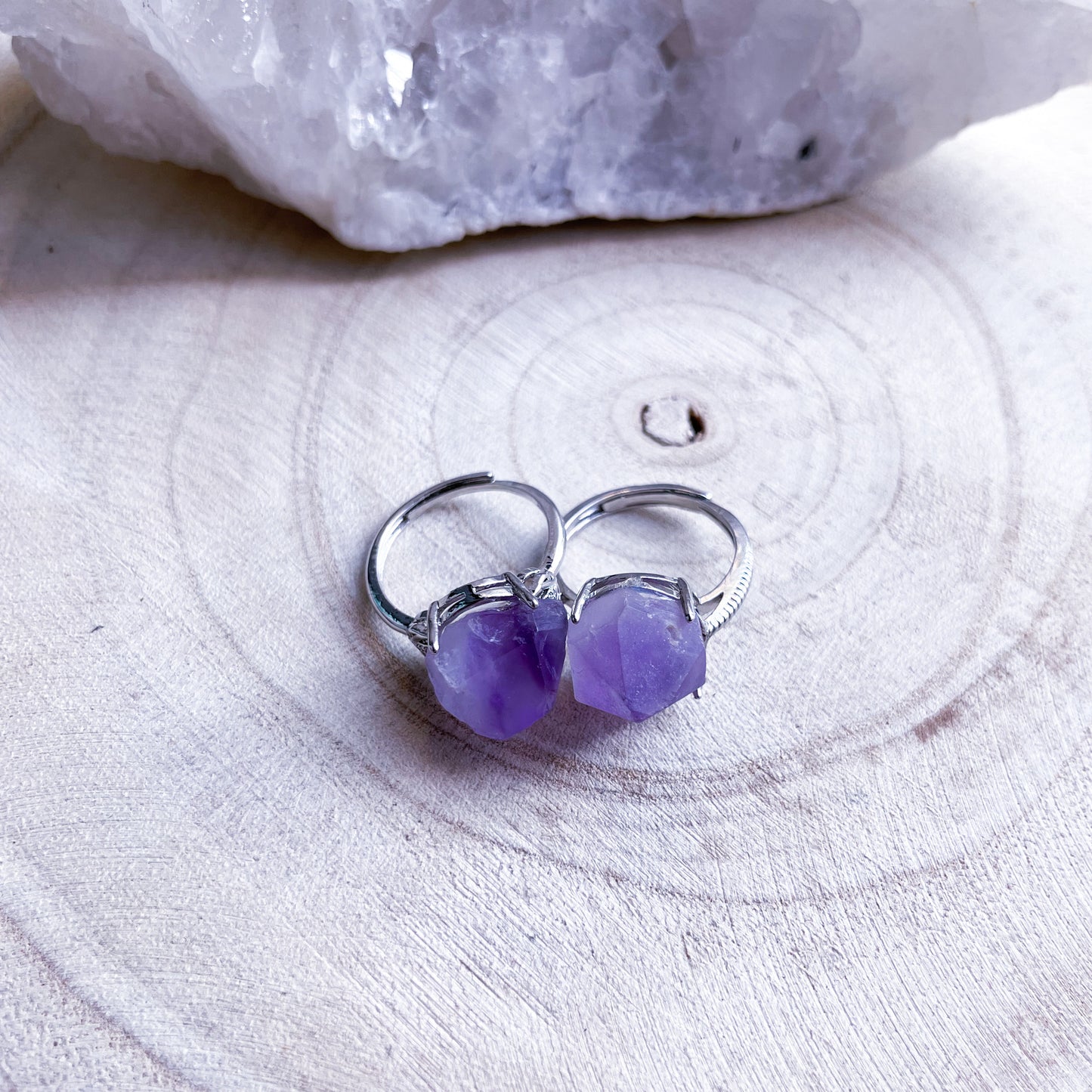 Amethyst Rohstein Ring