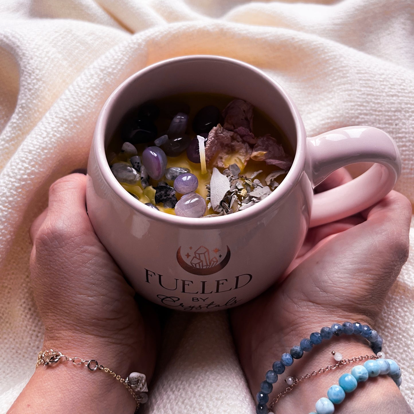 Fueled by Crystals and Coffee Kerze
