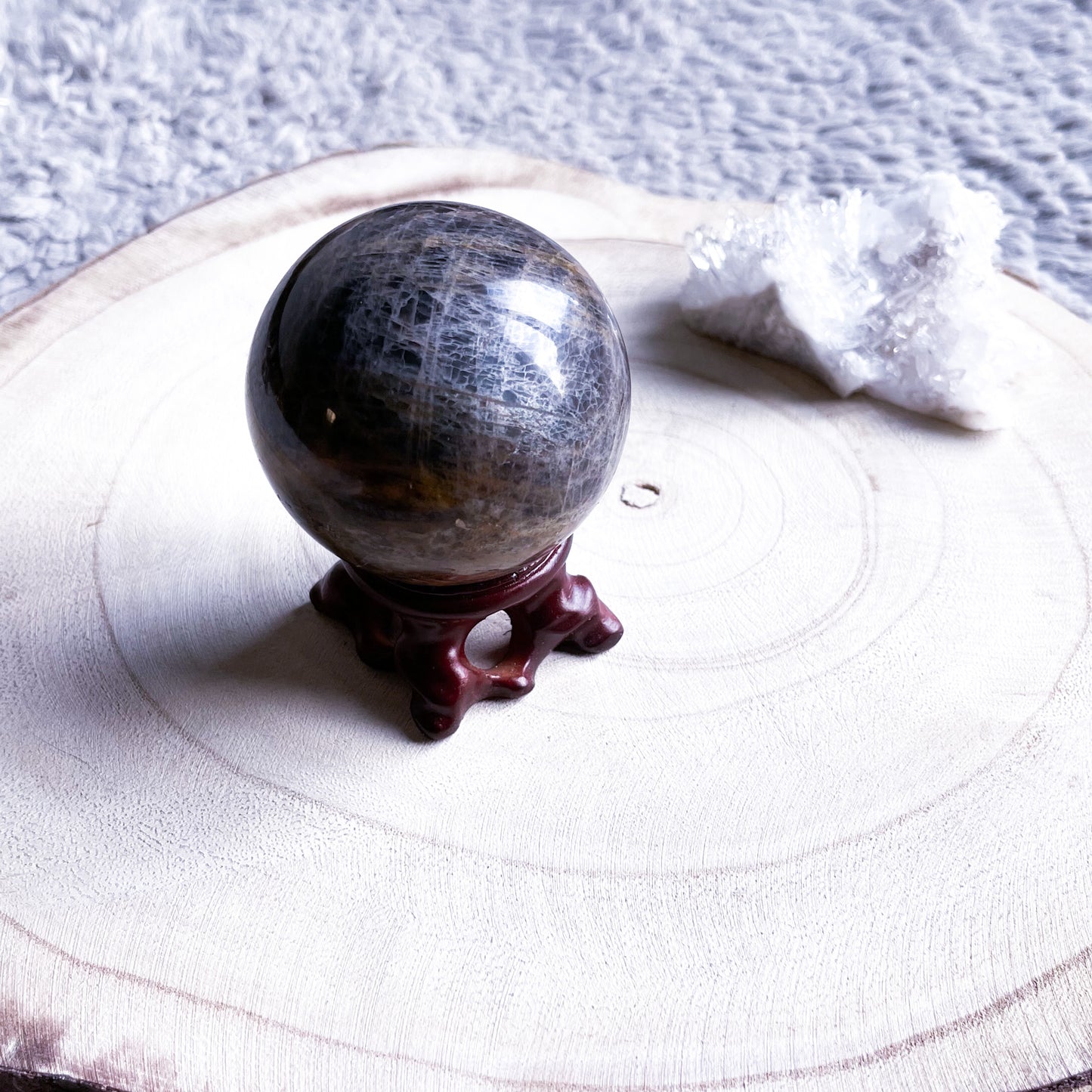 Black moonstone sphere